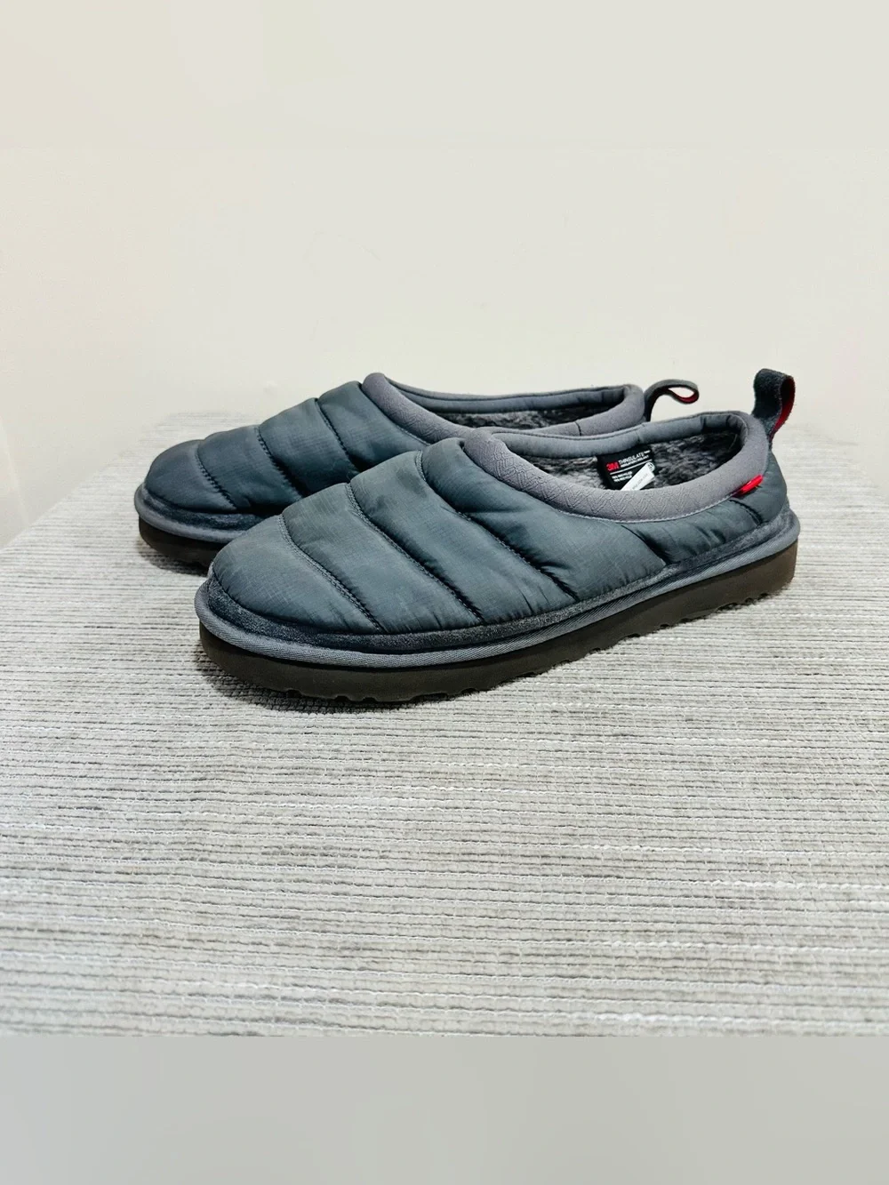 UGG Tasman LTA Thinsulate Greyhound Gray Mens Size 13 Slip On Slippers 1127735‎